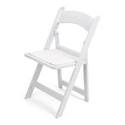 Padded White Folding Chair
