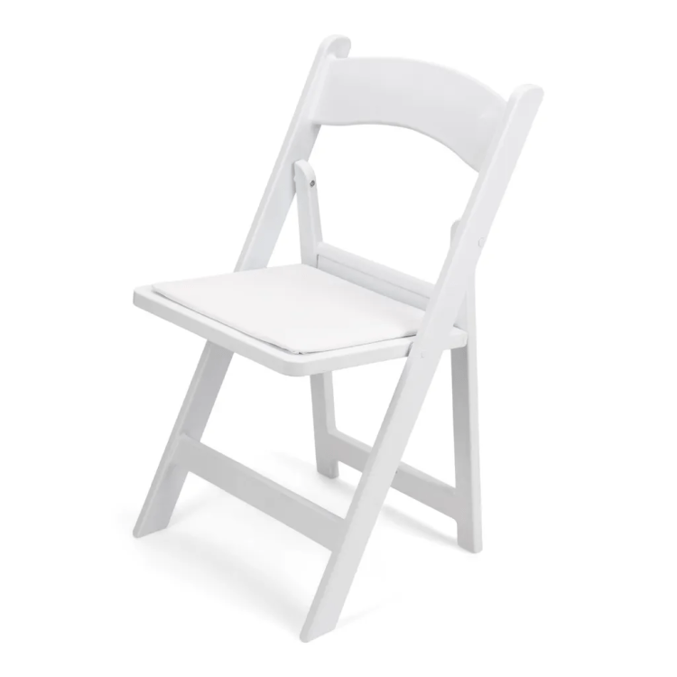 Padded White Folding Chair