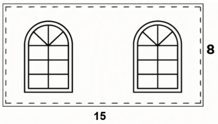 15' Cathedral Window Wall